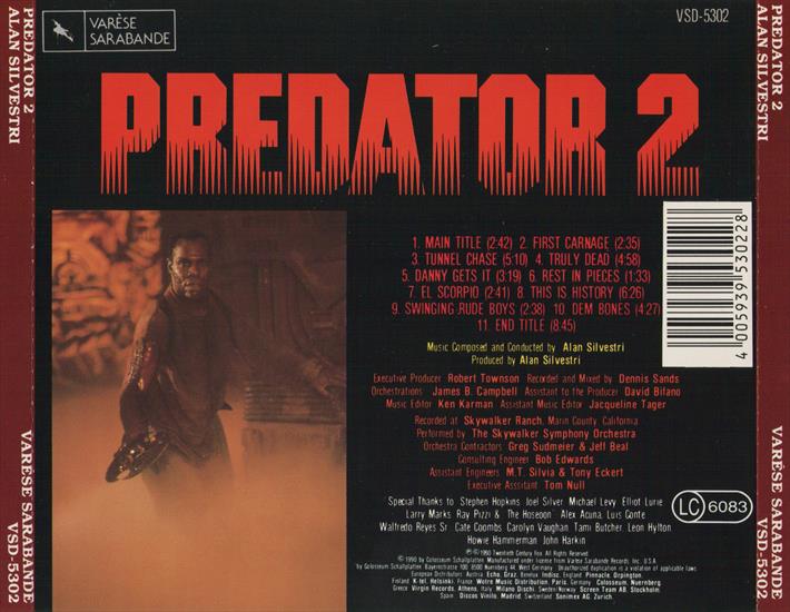 Predator 2 Orginal Motion Picture Soundtrack 1990 - Predator 2 Orginal Motion Picture Soundtrack - Back.jpg