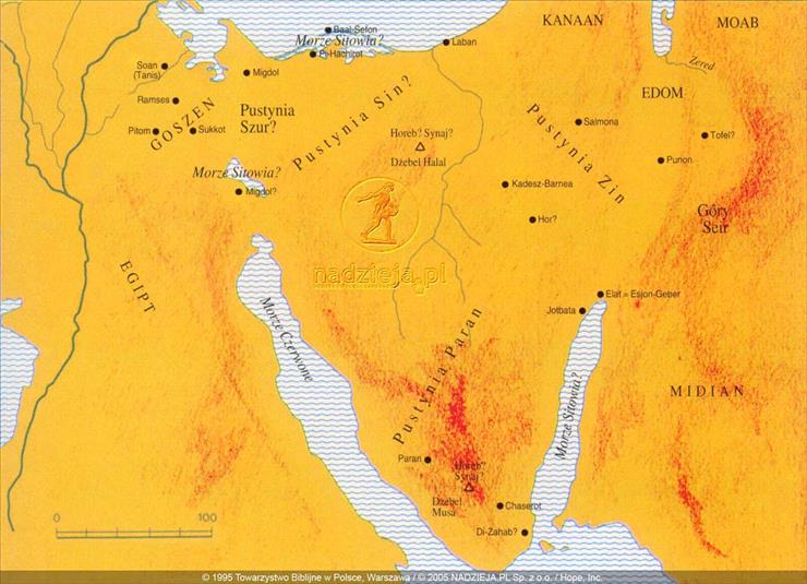 Mapy biblijno-historyczne - 31 - Wyjście z Egiptu i wędrówka przez pustynię.jpg